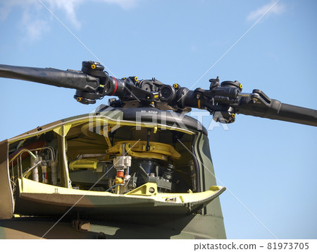 Helicopter under inspection and maintenance 81973705