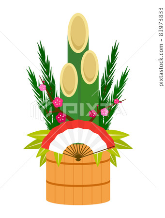 New year's card material Kadoma 81973833