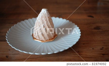 mont blanc cake on the table 81974092