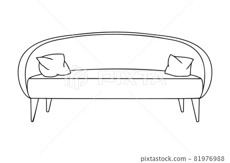 Contour sketch of a sofa isolated on a white background. Vector illustration. Contour sketch of a sofa isolated on a white background. Vector illustration. 81976988