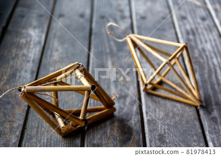 Handmade Himmeli made from reeds with friends living in the countryside 81978413