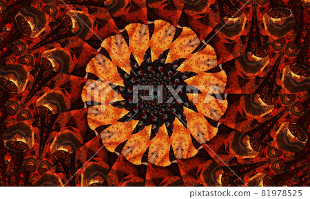 Ginger groovy kaleidoscope abstract seamless pattern with round kaleidoscopic glowing elements Ginger groovy kaleidoscope abstract seamless pattern with round kaleidoscopic glowing elements 81978525