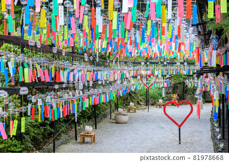 Wind chime festival at Mitsui Temple, Tagawa City, Fukuoka Prefecture 81978668