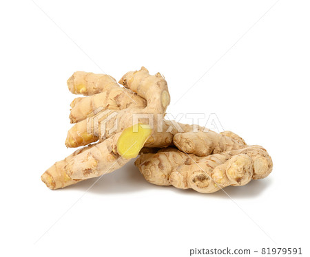 fresh ginger root isolated on white background 81979591
