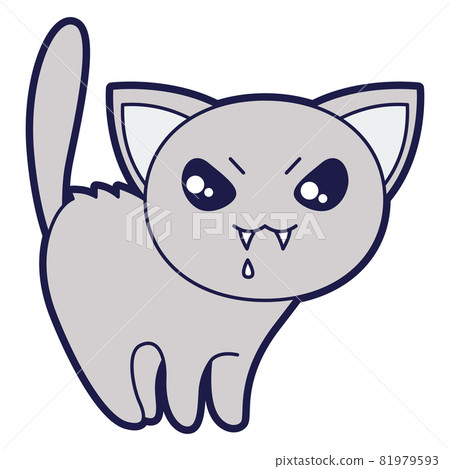 Illustration of cat in cartoon style. Happy Halloween angry character. 81979593