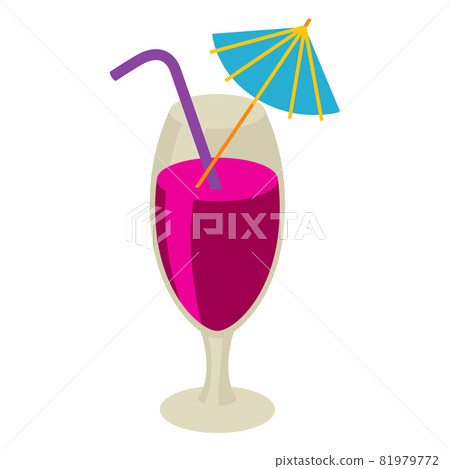 Illustration of cocktail in glass. Food item for bars, restaurants and shops. 81979772