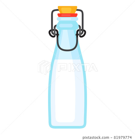 Illustration of milk in bottle. Food item for bars, restaurants and shops. 81979774