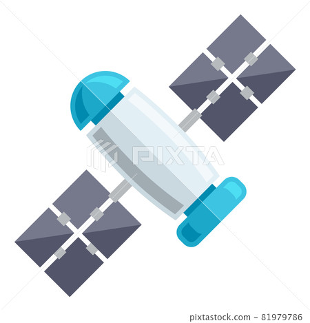 Illustration of satellite. Icon in cartoon style. Image for cards and posters. 81979786