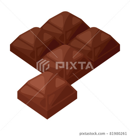 Illustration of chocolate tile. Food item for bars, restaurants and shops. Illustration of chocolate tile. Food item for bars, restaurants and shops. 81980261