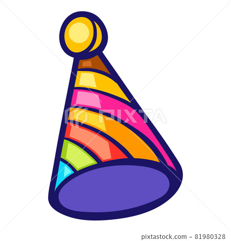 Illustration of party cap in cartoon style. Cute funny object. Illustration of party cap in cartoon style. Cute funny object. 81980328