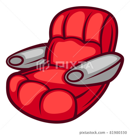 Illustration of cinema chair in cartoon style. Cute funny object. Illustration of cinema chair in cartoon style. Cute funny object. 81980330