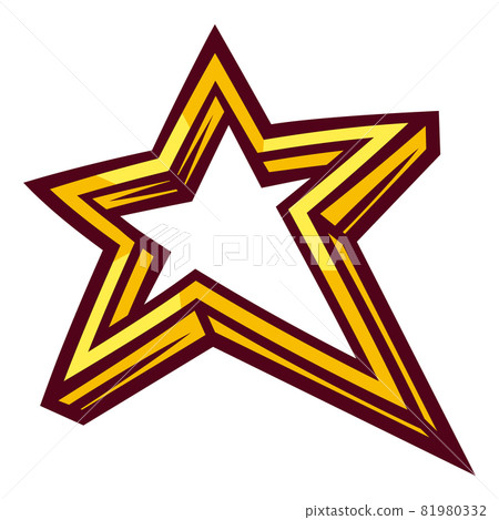 Illustration of star in cartoon style. Cute funny object. Illustration of star in cartoon style. Cute funny object. 81980332