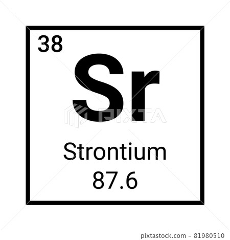 Strontium melting chemical element. Vector strontium symbol science periodic atom 81980510