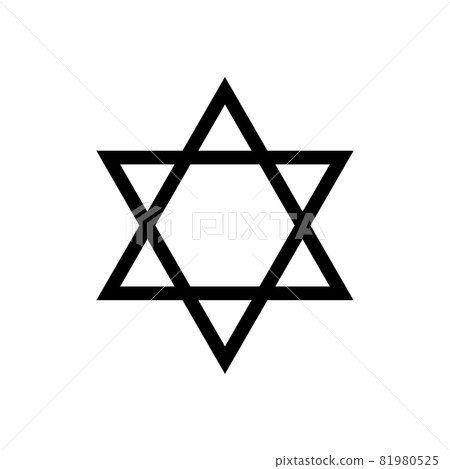 Star of David vector jewish icon. Israel jew David Star symbol shield 81980525
