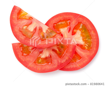 Sliced Tomato Isolated On White Background 81980641