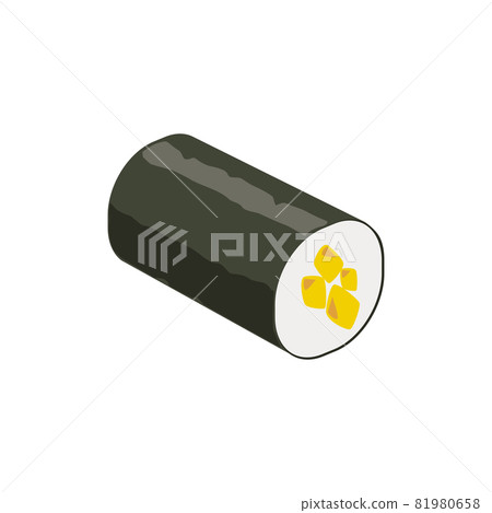 Sushi illustration, seaweed roll, new incense roll, shinko maki, takuan 81980658