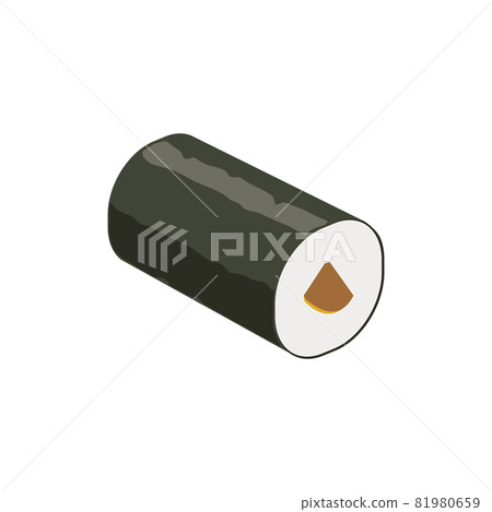 Sushi illustration, seaweed rolls, dried gourd rolls, Kanpyo maki Sushi illustration, seaweed rolls, dried gourd rolls, Kanpyo maki 81980659