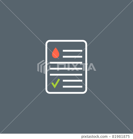 Blood test result lab report health vector icon. Medical checklist patient paperwork, blood test 81981875