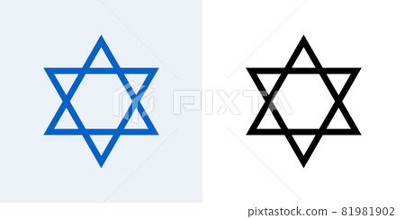Star of David vector jewish icon. Israel jew David Star symbol shield 81981902