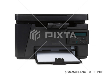 Laser home printer isolated on white background Laser home printer isolated on white background 81981903