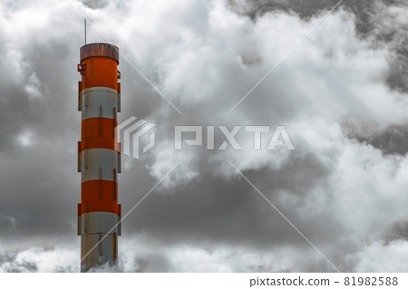 Iron industrial factory pipe against the sky 81982588