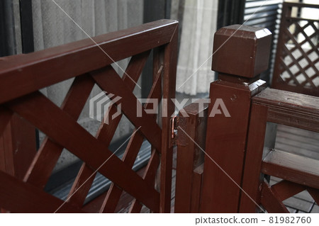 Freshly painted wooden deck 81982760