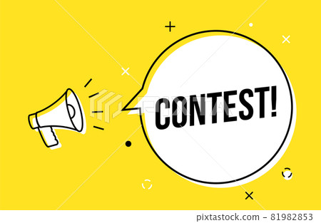 Contest social media giveaway competition vector background. Megaphone contest banner Contest social media giveaway competition vector background. Megaphone contest banner 81982853