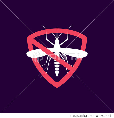 Repellent mosquito stop sign icon. Malaria pest insect anti mosquito warning symbol Repellent mosquito stop sign icon. Malaria pest insect anti mosquito warning symbol 81982881