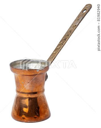 Copper turk with handle isolated on white Copper turk with handle isolated on white 81982940