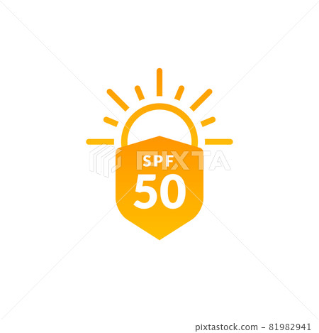 UV radiation sun block icon. Solar ultraviolet uv radiation logo 50spf UV radiation sun block icon. Solar ultraviolet uv radiation logo 50spf 81982941