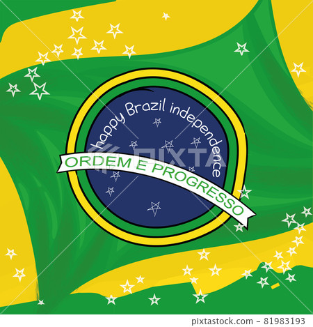 Colored flag of Brazil with text for independence day Colored flag of Brazil with text for independence day 81983193