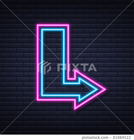 3d blue neon arrow on dark backdrop. Vector... - Stock Illustration ...
