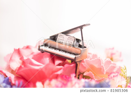 大鋼琴影像-鮮花環繞-【室內攝影棚】 81985306