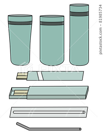 A set of my chopsticks and straws that replaces blenders and disposable chopsticks and plastic straws (for eco-friendly and SDGs) 81985734