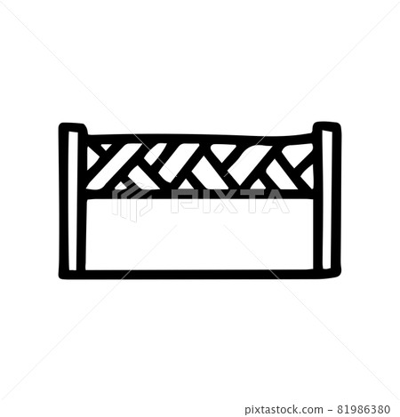 cement fence black line vector doodle simple icon 81986380
