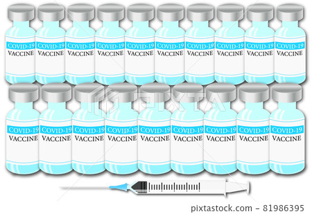 電暈疫苗接種的圖像。大量新型冠狀病毒疫苗的插圖。 81986395