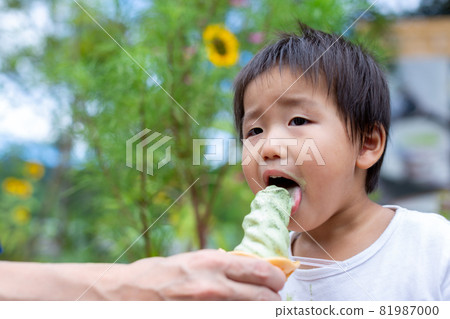 夏天吃冰淇淋的小孩 夏天吃冰淇淋的小孩 81987000