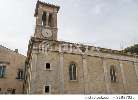 ancient ostia pictoresque medieval village church ancient ostia pictoresque medieval village church 81987023