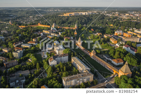 Aerial view of Smolensk fortress wall Aerial view of Smolensk fortress wall 81988254