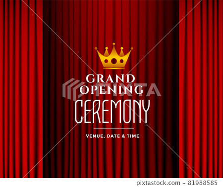 grand opening ceremony background with red... - Stock Illustration  [81988585] - PIXTA