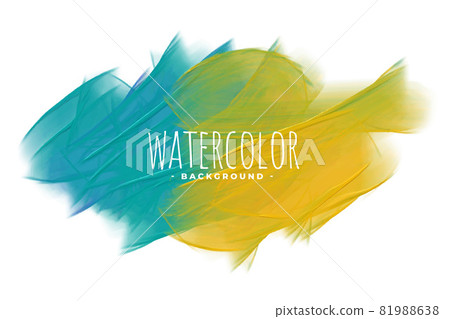 blue and yellow abstract watercolor texture background 81988638