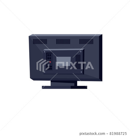 Flat cartoon TV back view,electronic equipment,home appliances and modern digital technologies vector illustration concept Flat cartoon TV back view,electronic equipment,home appliances and modern digital technologies vector illustration concept 81988725