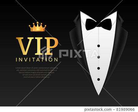 Vip Invitation event Bow Tie background. Gentleman business vip card invitation elegant template 81989066