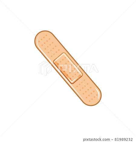 Medical aid patch on a white isolated background. icon. Vector illustration. 81989232