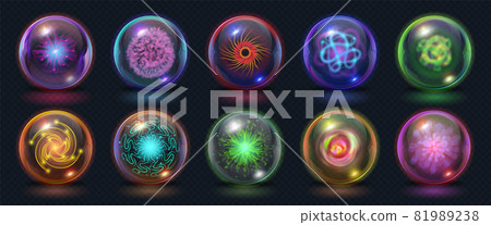 Magic ball energy sphere with plasma glowing Vector Image