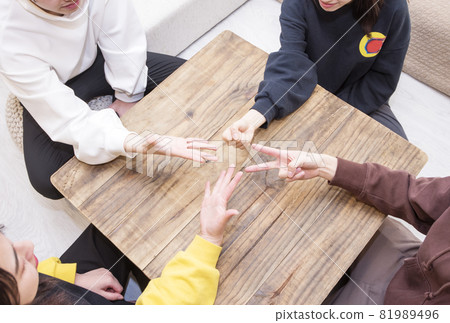 Rock-paper-scissors rock-paper-scissors group game image material 81989496
