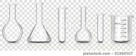 Set of Transparent Laboratory Glassware...-插圖素材 [81989507] - PIXTA圖庫