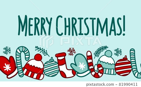 A Christmas card with paraphernalia. The concept of Christmas and New Year. A Christmas card with paraphernalia. The concept of Christmas and New Year. 81990411