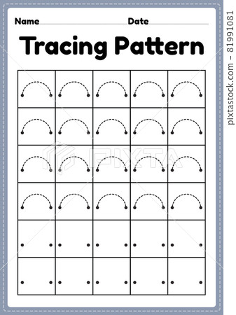 tracing pattern curve lines worksheet for stock illustration 81991081 pixta