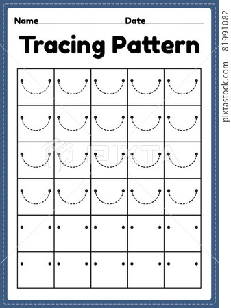 tracing pattern curve lines worksheet for stock illustration 81991082 pixta